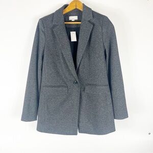 NWT Loft Plaid Gray Single Button Blazer size 0